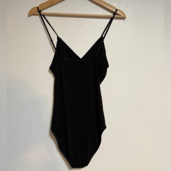 American Apparel Black Ribbed Bodysuit Women’s Size L - Picture 6 of 6